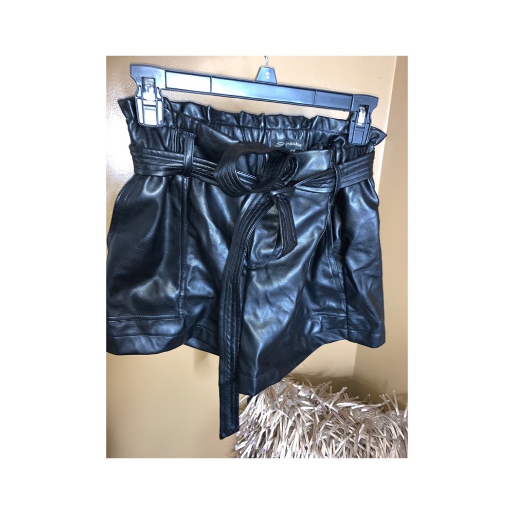 Leather shorts